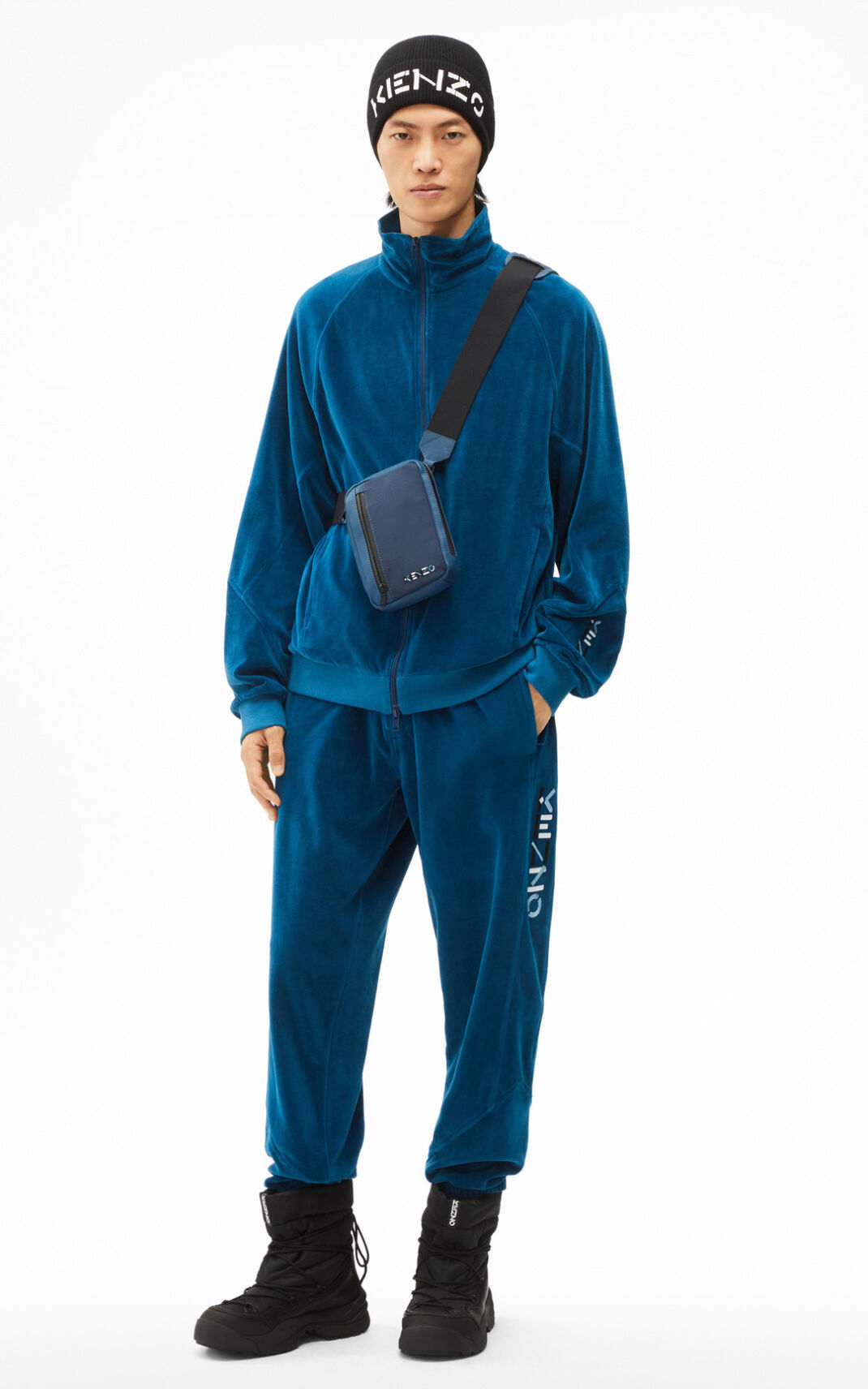 Kenzo The Kışlık Capsule velvet Ceket Erkek Mavi | 9807-BLAOU